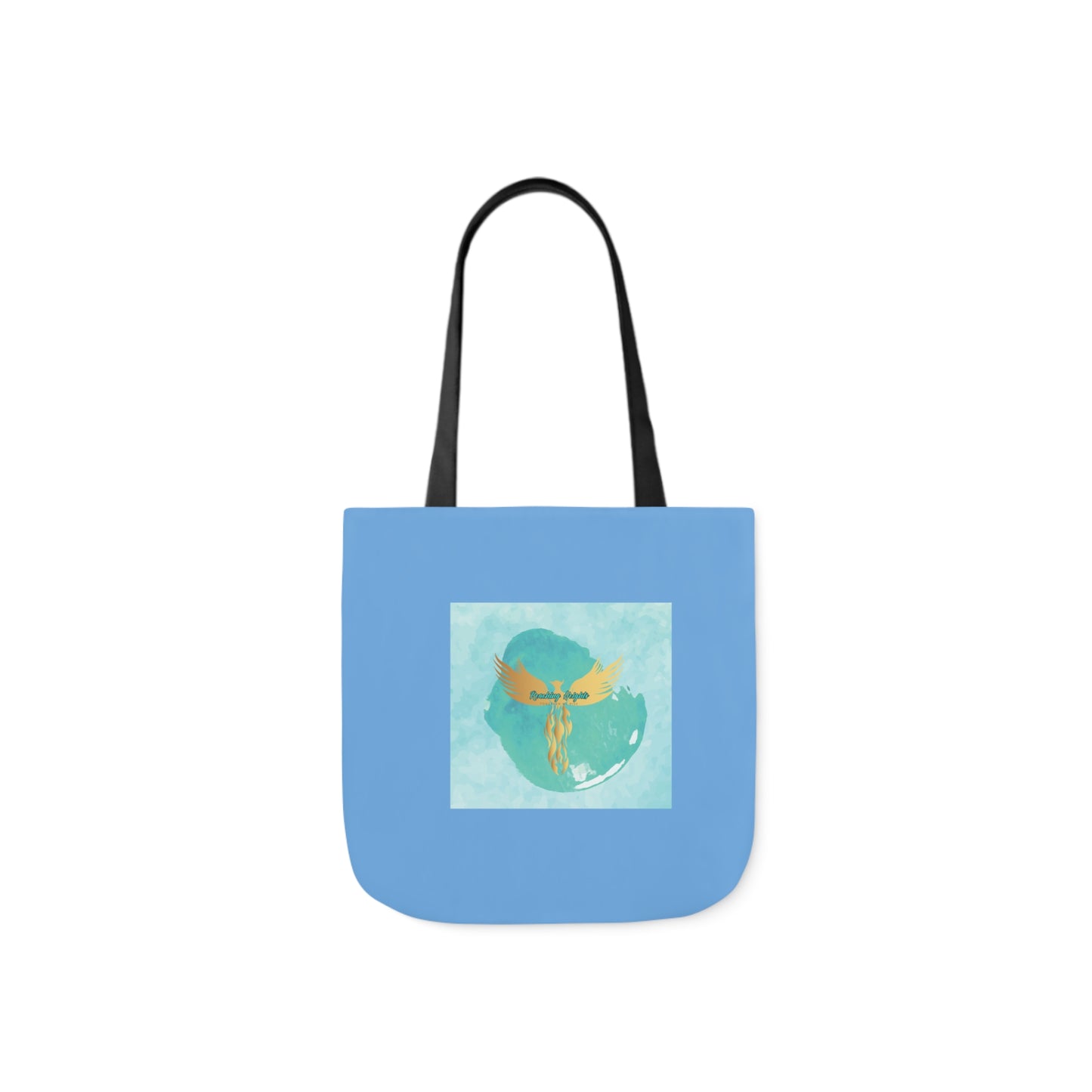 Light Blue: RH Splash: White Font: Canvas Tote Bag, 5-Color Straps