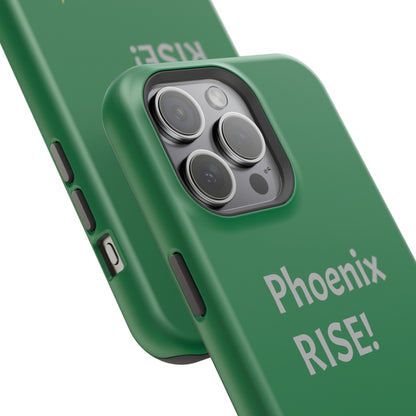 Phoenix Rise: Dark Green: Grey Font: MagSafe Tough Cases