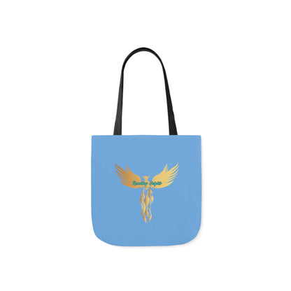 Light Blue: RH Logo: Black Font: Phoenix Rise: Canvas Tote Bag, 5-Color Straps