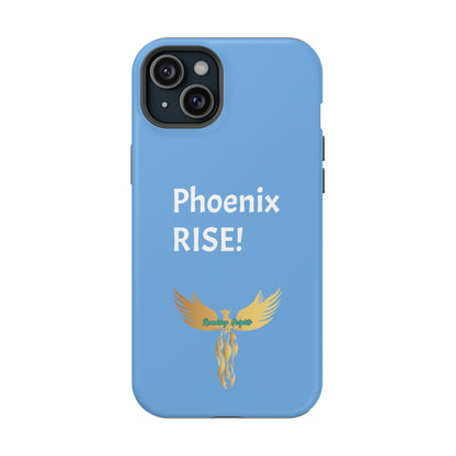 Phoenix Rise: Light Blue: White Font: MagSafe Tough Cases