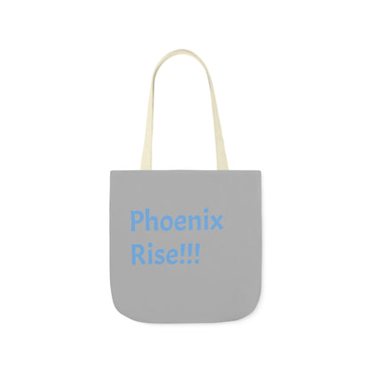 Light Grey: RH Logo: Light Blue Font: Phoenix Rise: Canvas Tote Bag, 5-Color Straps