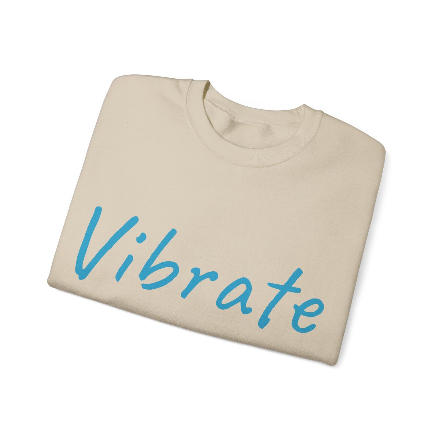 Vibrate Higher: Turquoise font: Unisex Heavy Blend™ Crewneck Sweatshirt