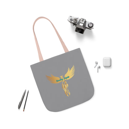 Grey: RH Logo: Light Blue Font: Phoenix Rise: Canvas Tote Bag, 5-Color Straps