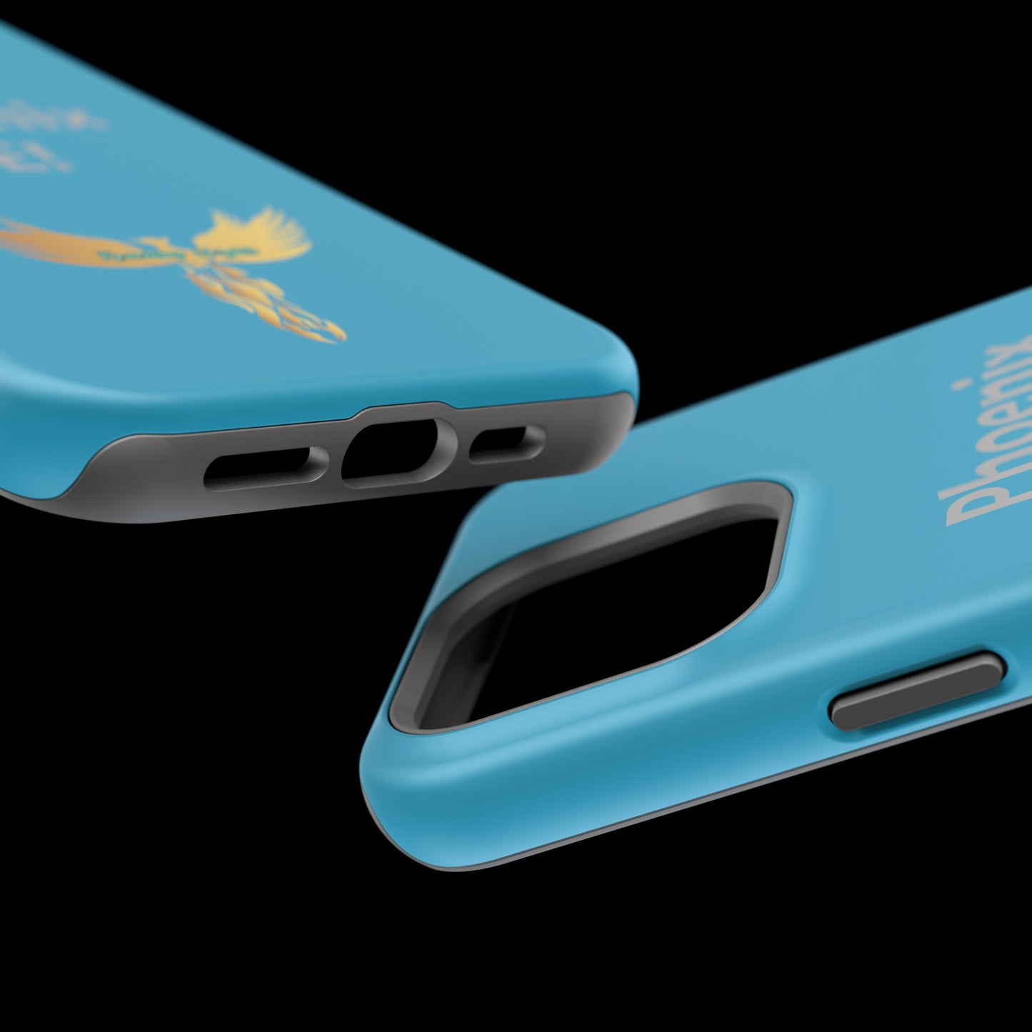 Phoenix Rise: Turquoise: Grey Font: MagSafe Tough Cases