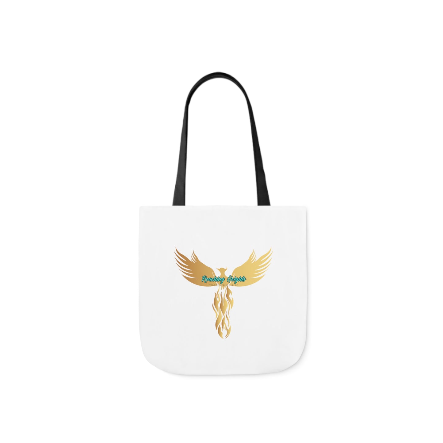 White: RH Logo: Light Blue Font: Phoenix Rise: Canvas Tote Bag, 5-Color Straps