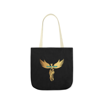 Black: RH Logo: Light Grey Font: Phoenix Rise: Canvas Tote Bag, 5-Color Straps