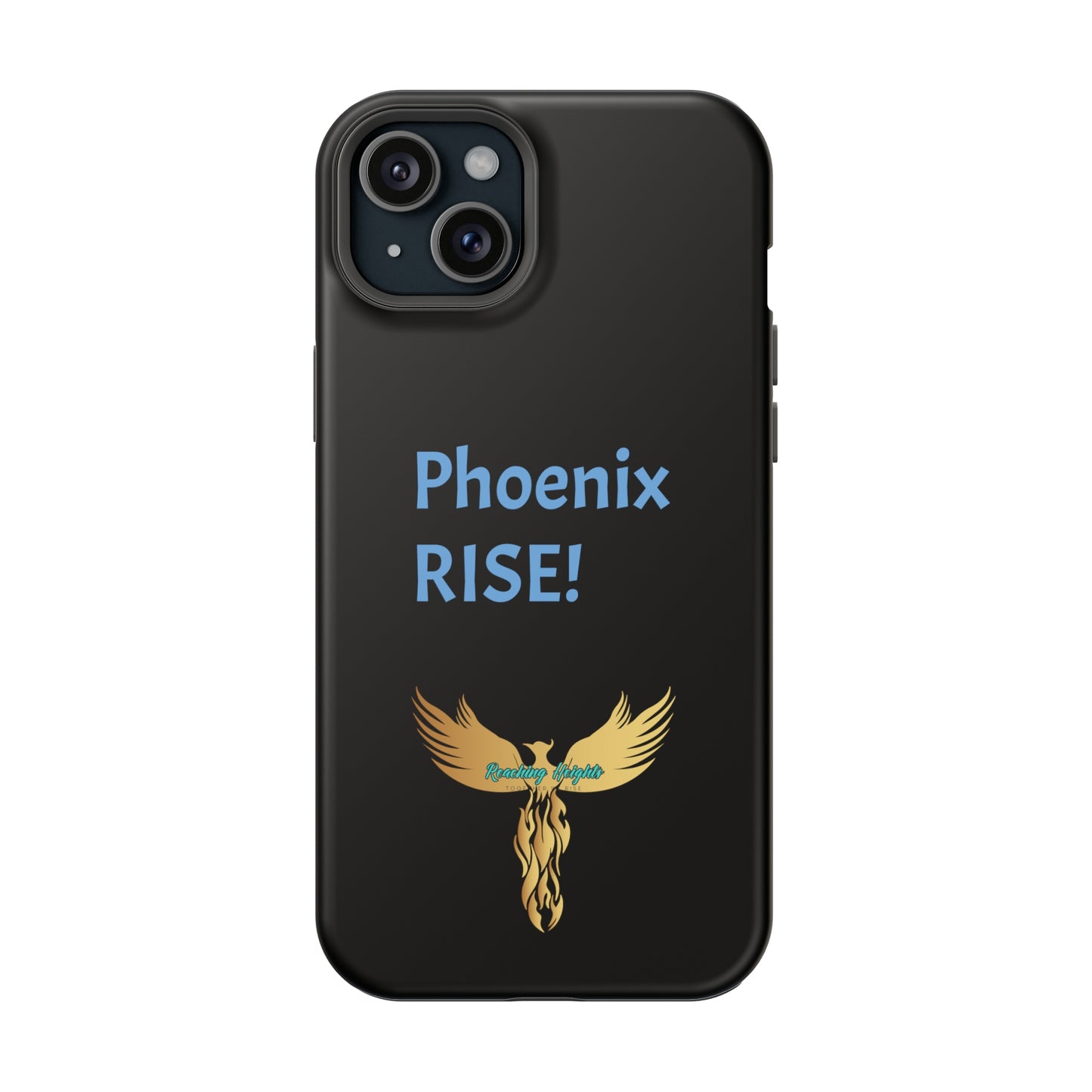 Phoenix Rise: Black: Light Blue Font: MagSafe Tough Cases