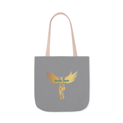 Grey: RH Logo: White Font: Phoenix Rise: Canvas Tote Bag, 5-Color Straps