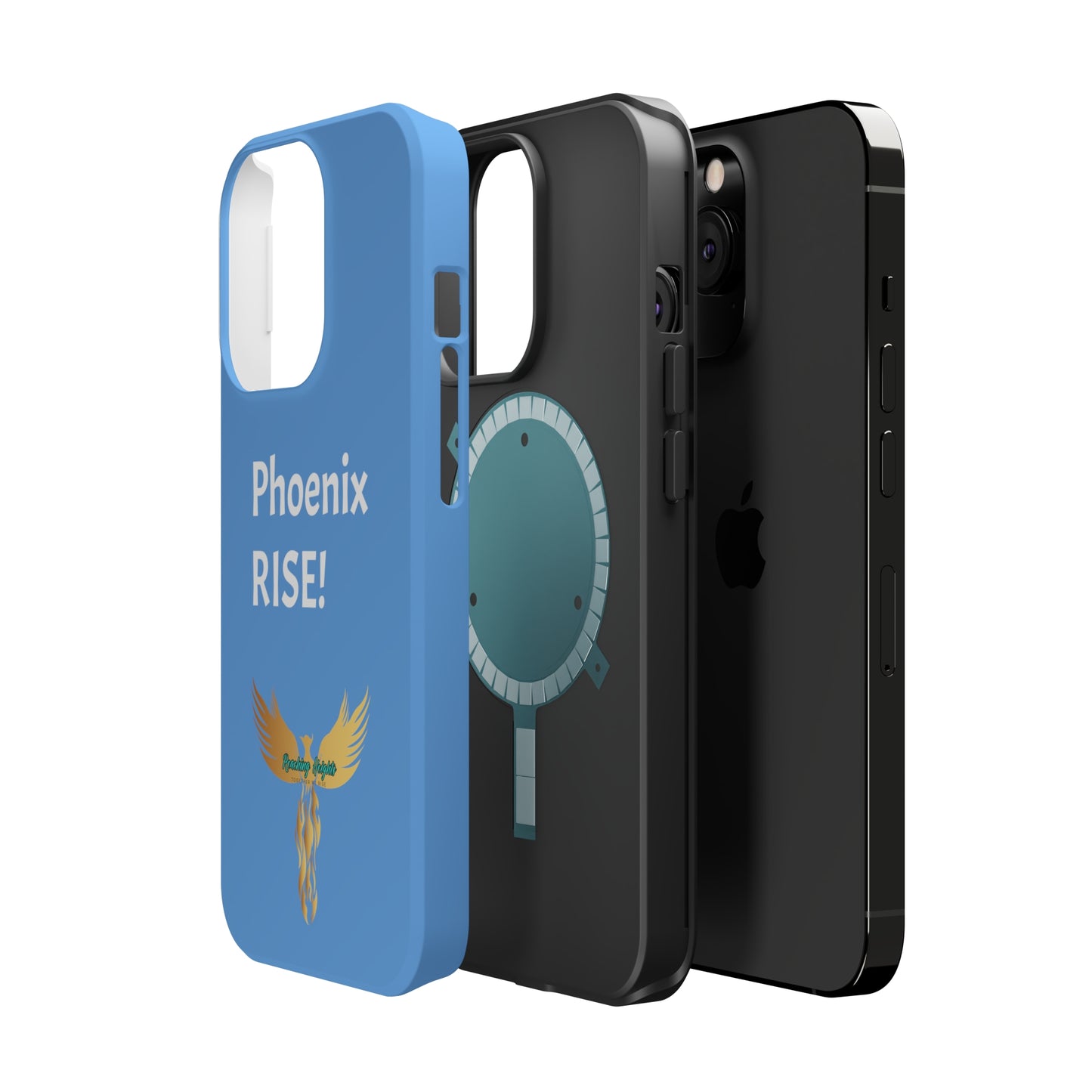 Phoenix Rise: Light Blue: White Font: MagSafe Tough Cases