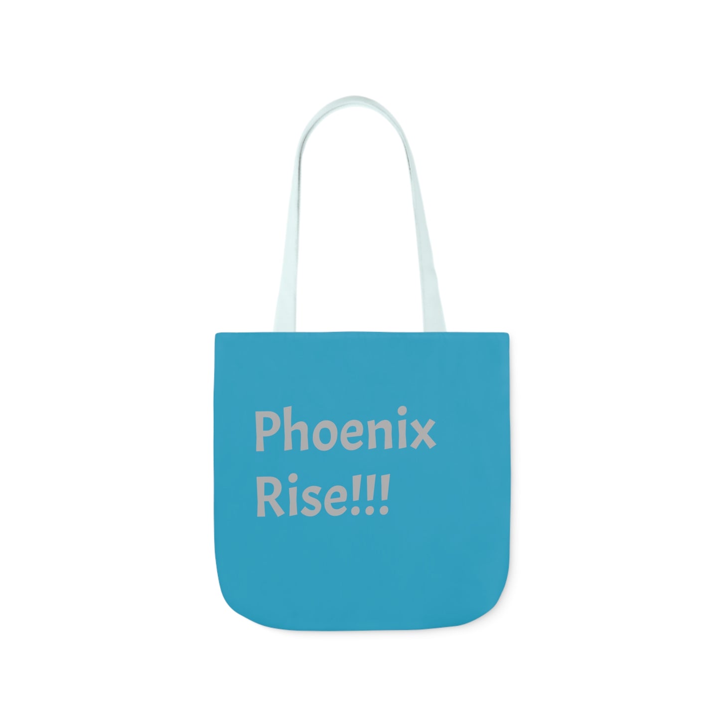 Turquoise: RH Logo: Grey Font: Phoenix Rise: Canvas Tote Bag, 5-Color Straps