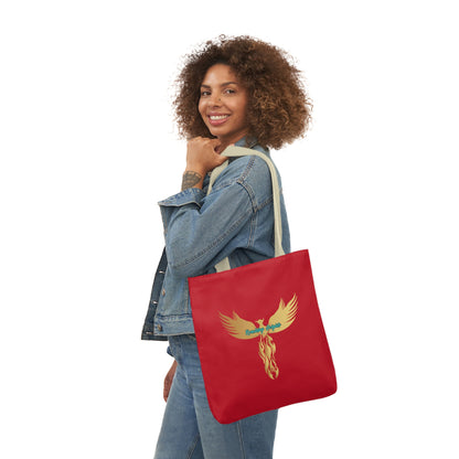 Red: RH Logo: White Font: No is Not an Option: Canvas Tote Bag, 5-Color Straps