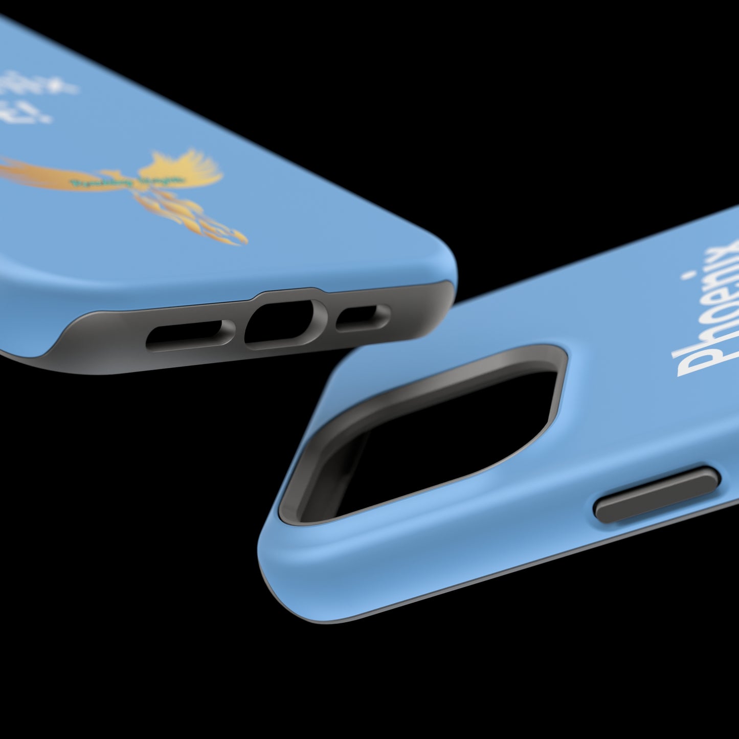 Phoenix Rise: Light Blue: White Font: MagSafe Tough Cases