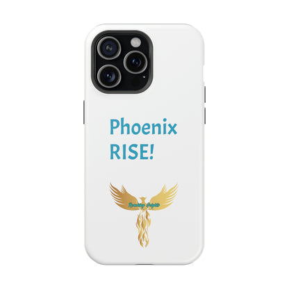 Phoenix Rise: White: Turquoise Font: MagSafe Tough Cases