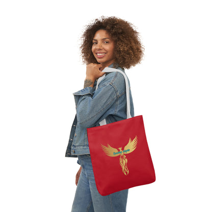 Red: RH Logo: White Font: No is Not an Option: Canvas Tote Bag, 5-Color Straps