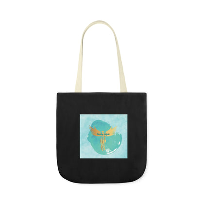 Black: RH Splash: Light Blue Font: Canvas Tote Bag, 5-Color Straps