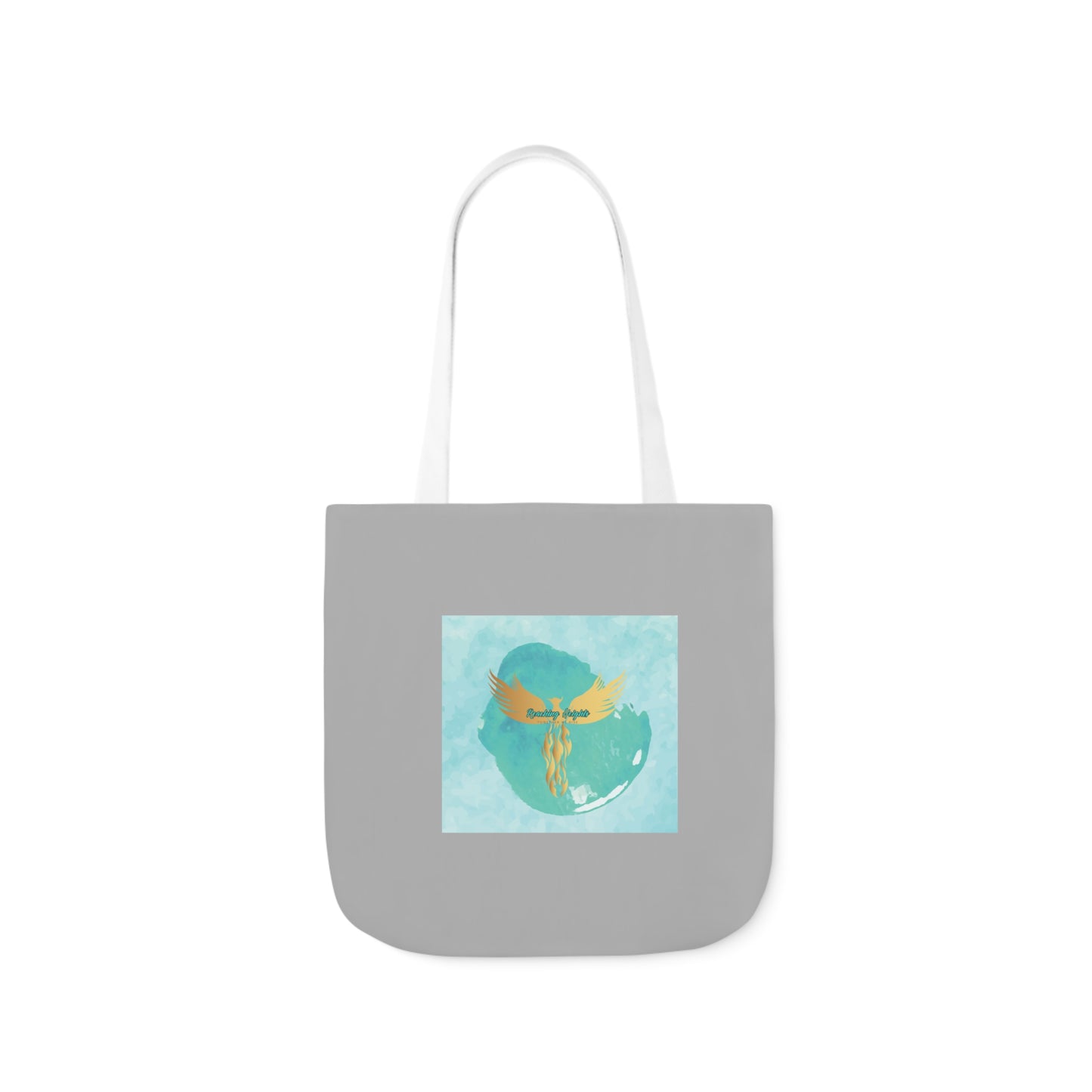 Grey: RH Splash: Light Blue Font: Canvas Tote Bag, 5-Color Straps