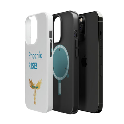 Phoenix Rise: White: Turquoise Font: MagSafe Tough Cases