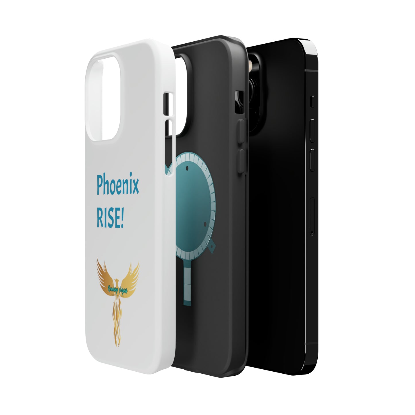 Phoenix Rise: White: Turquoise Font: MagSafe Tough Cases