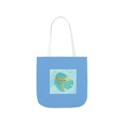 Light Blue: RH Splash: White Font: Canvas Tote Bag, 5-Color Straps