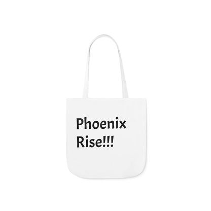 White: RH Logo: Black Font: Phoenix Rise: Canvas Tote Bag, 5-Color Straps