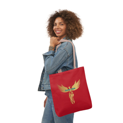 Red: RH Logo: White Font: No is Not an Option: Canvas Tote Bag, 5-Color Straps