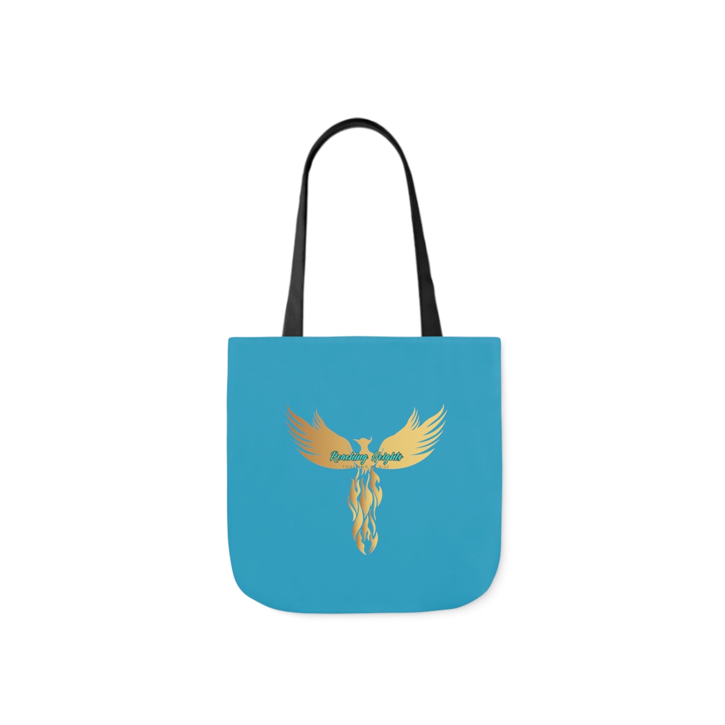 Turquoise: RH Logo: Black Font: Phoenix Rise: Canvas Tote Bag, 5-Color Straps