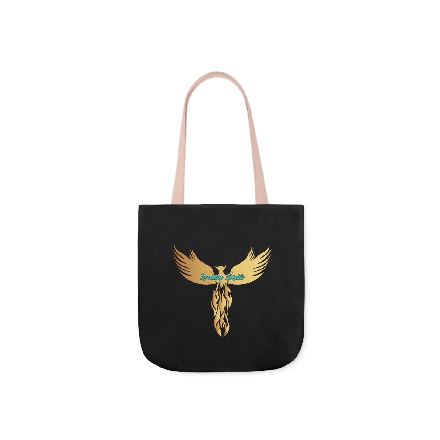 Black: RH Logo: White Font: Phoenix Rise: Canvas Tote Bag, 5-Color Straps