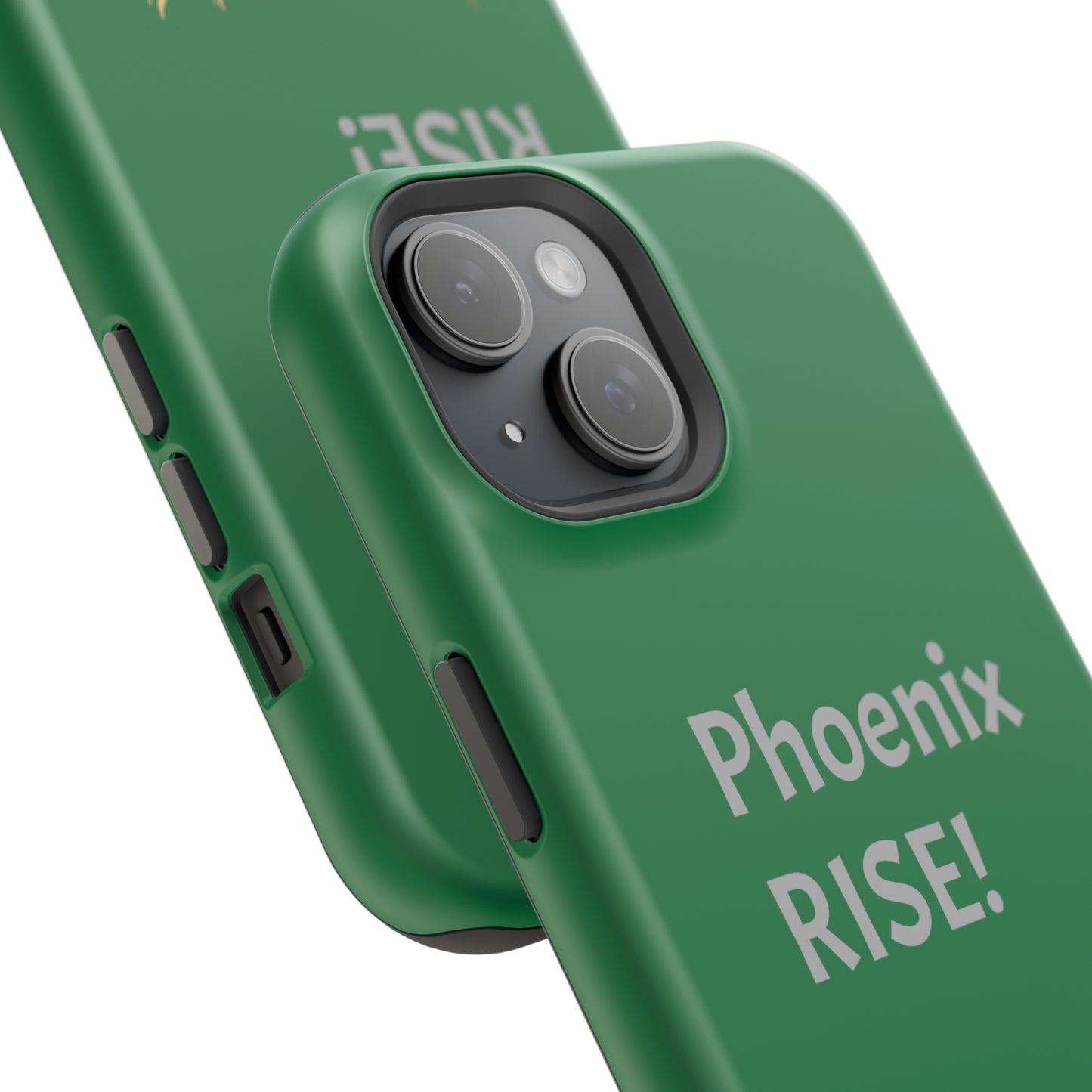 Phoenix Rise: Dark Green: Grey Font: MagSafe Tough Cases