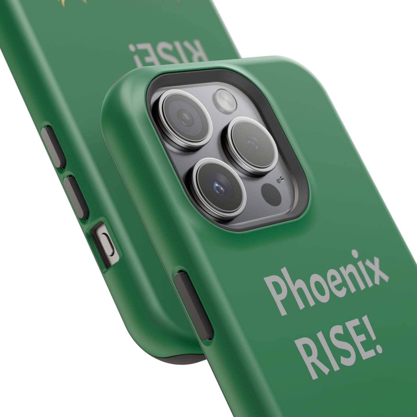 Phoenix Rise: Dark Green: Grey Font: MagSafe Tough Cases