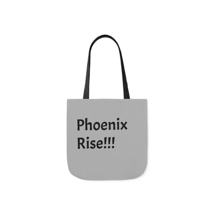 Light Grey: RH Logo: Black Font: Phoenix Rise: Canvas Tote Bag, 5-Color Straps