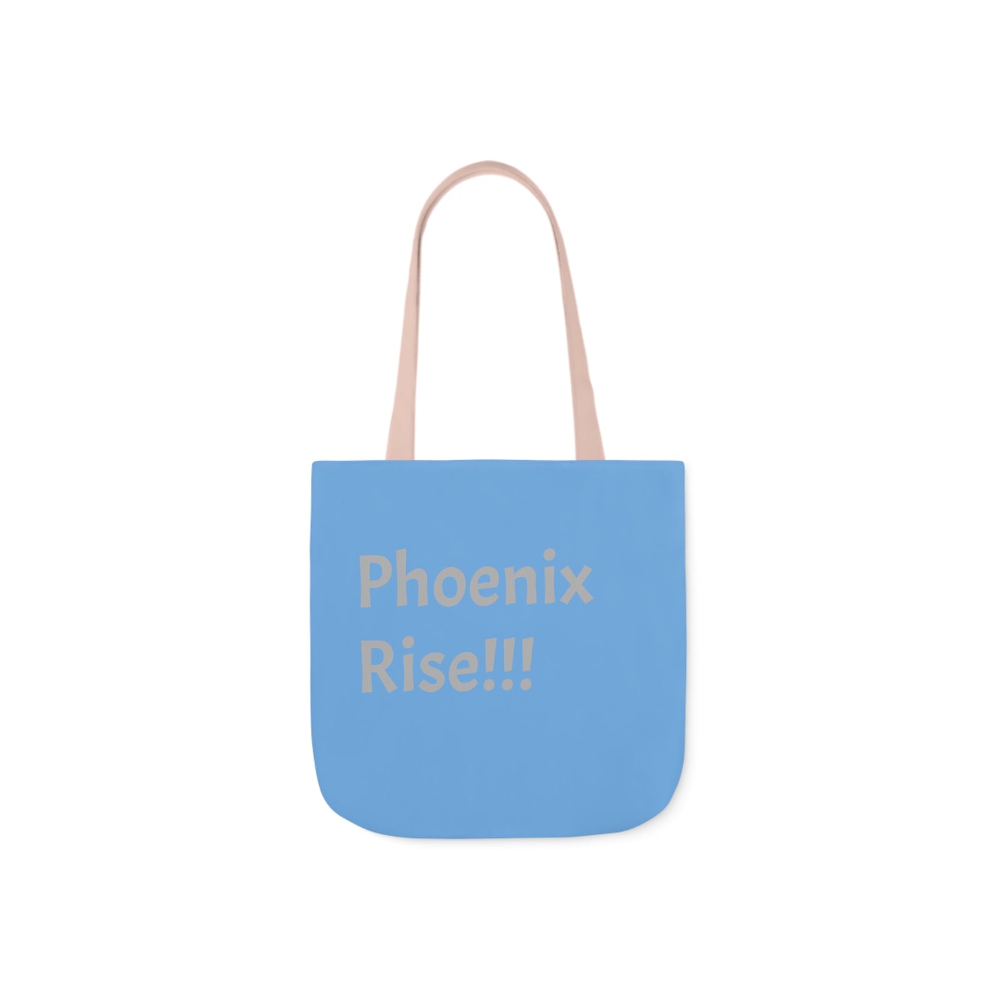 Light Blue: RH Logo: Grey Font: Phoenix Rise: Canvas Tote Bag, 5-Color Straps