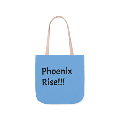 Light Blue: RH Logo: Black Font: Phoenix Rise: Canvas Tote Bag, 5-Color Straps