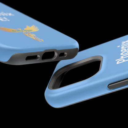 Phoenix Rise: Light Blue: White Font: MagSafe Tough Cases