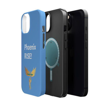 Phoenix Rise: Light Blue: White Font: MagSafe Tough Cases