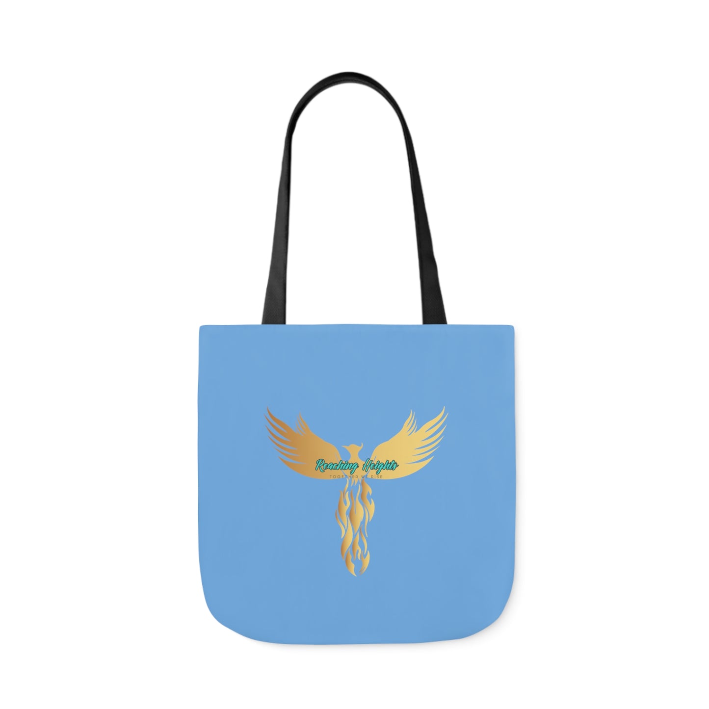 Light Blue: RH Logo: Grey Font: Phoenix Rise: Canvas Tote Bag, 5-Color Straps