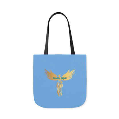 Light Blue: RH Logo: Grey Font: Phoenix Rise: Canvas Tote Bag, 5-Color Straps