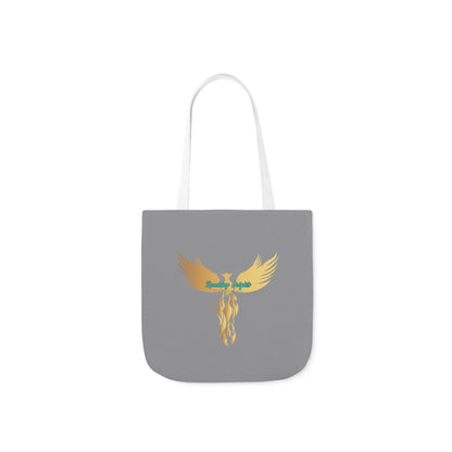 Grey: RH Logo: Light Blue Font: Phoenix Rise: Canvas Tote Bag, 5-Color Straps