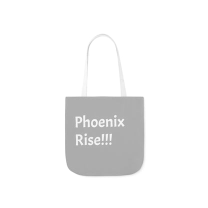 Light Grey: RH Logo: White Font: Phoenix Rise: Canvas Tote Bag, 5-Color Straps