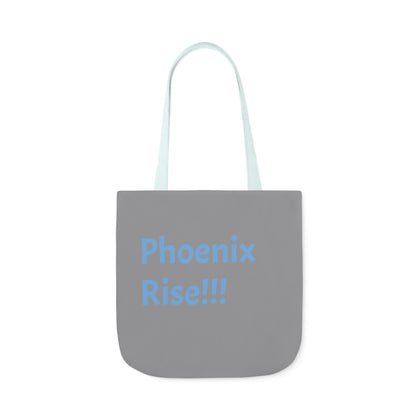 Grey: RH Logo: Light Blue Font: Phoenix Rise: Canvas Tote Bag, 5-Color Straps