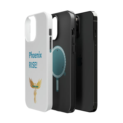 Phoenix Rise: White: Turquoise Font: MagSafe Tough Cases