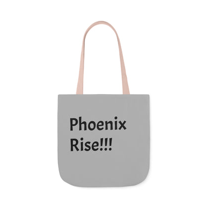 Light Grey: RH Logo: Black Font: Phoenix Rise: Canvas Tote Bag, 5-Color Straps