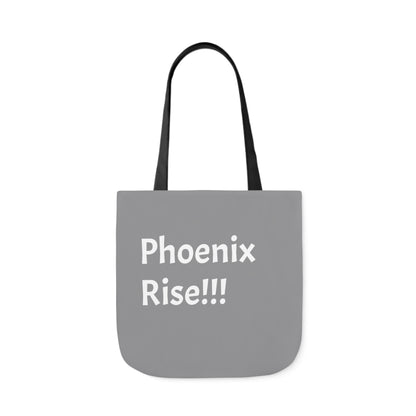 Grey: RH Logo: White Font: Phoenix Rise: Canvas Tote Bag, 5-Color Straps