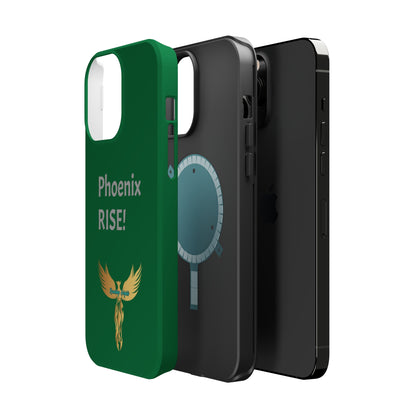 Phoenix Rise: Dark Green: Grey Font: MagSafe Tough Cases