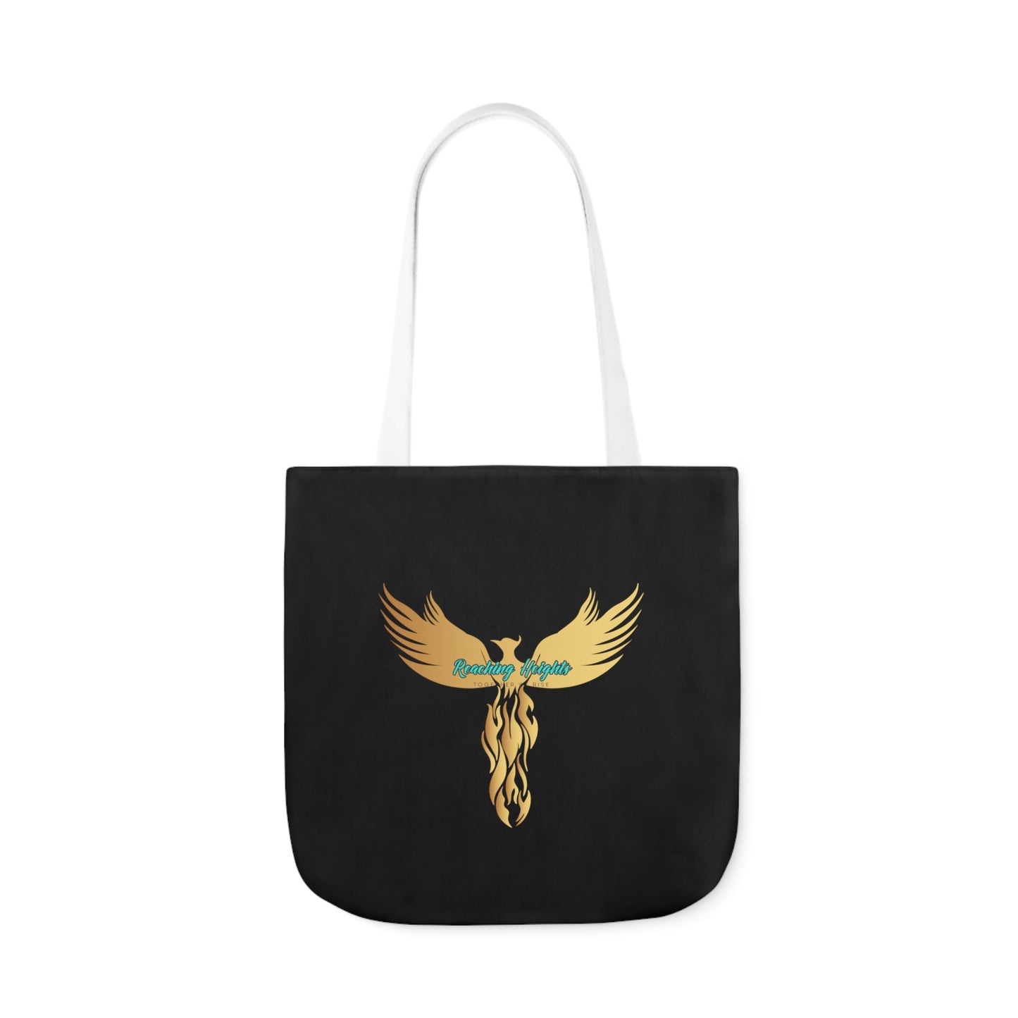 Black: RH Logo: White Font: Phoenix Rise: Canvas Tote Bag, 5-Color Straps