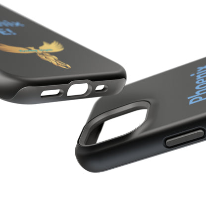 Phoenix Rise: Black: Light Blue Font: MagSafe Tough Cases