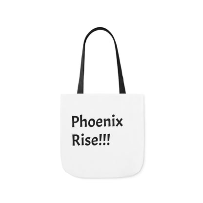 White: RH Logo: Black Font: Phoenix Rise: Canvas Tote Bag, 5-Color Straps