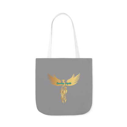 Grey: RH Logo: White Font: Phoenix Rise: Canvas Tote Bag, 5-Color Straps