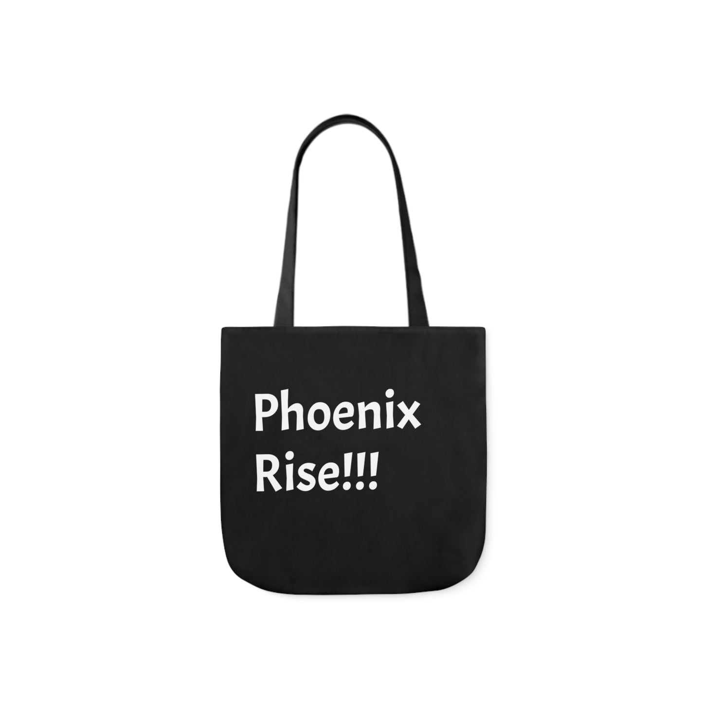 Black: RH Logo: White Font: Phoenix Rise: Canvas Tote Bag, 5-Color Straps