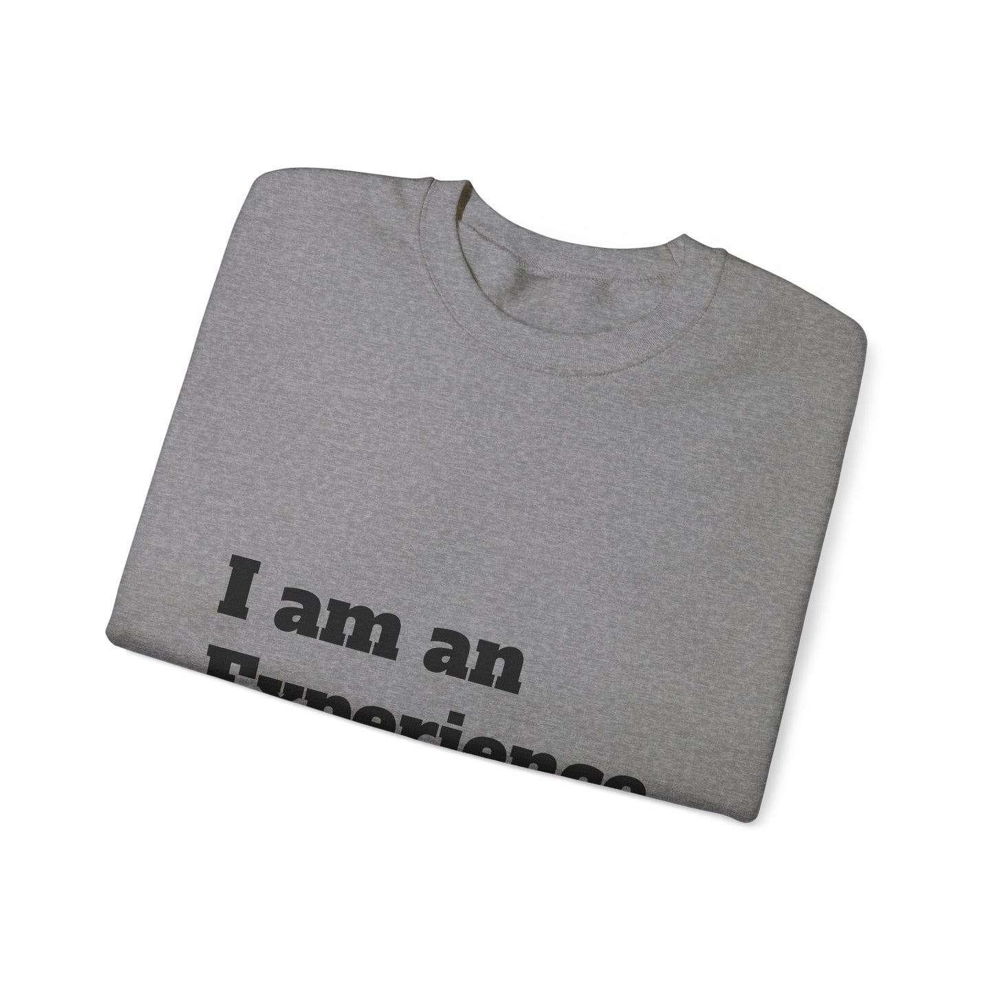 I am an Experience: Black font: Unisex Heavy Blend™ Crewneck Sweatshirt