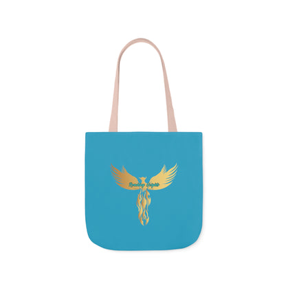 Turquoise: RH Logo: Black Font: Phoenix Rise: Canvas Tote Bag, 5-Color Straps